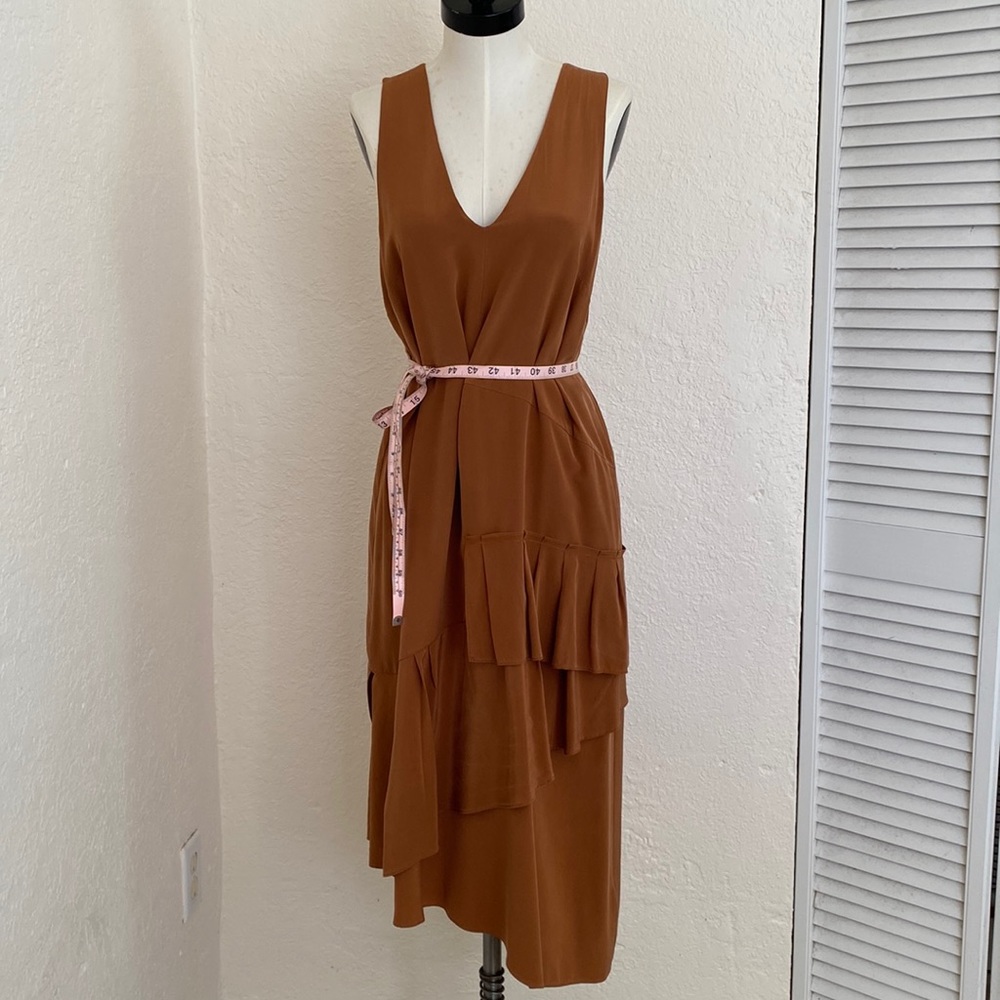 Tibi asymmetric silk dress